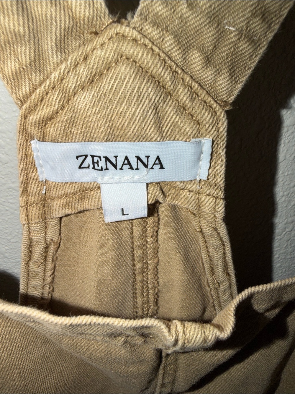 Zenana Outfitters Tan Wide-Leg Denim Overalls NWT - Picture 8 of 12